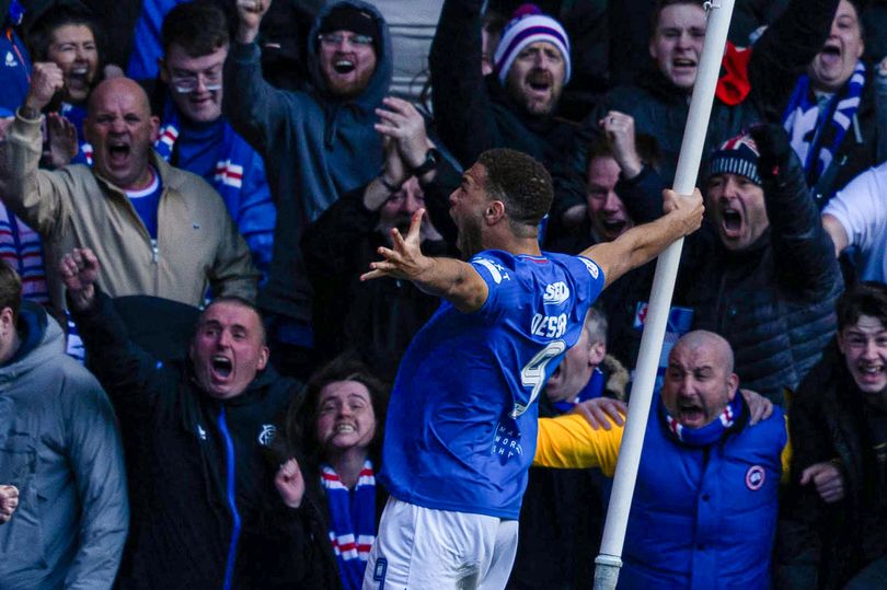 0 Cyriel Dessers before his Rangers goal was disallowed