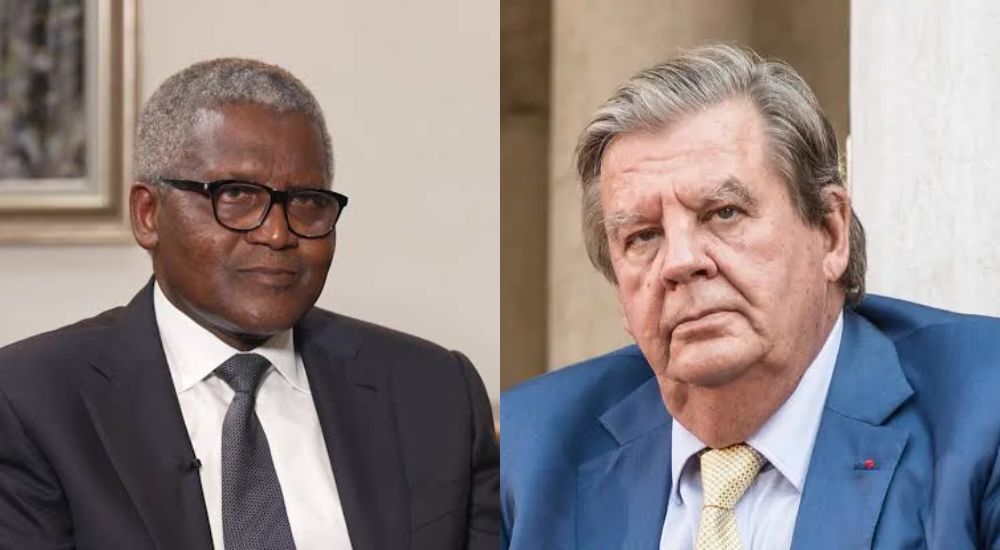 L R Nigerian Industrialist Aliko Dangote and South African Billionaire Johann Rupert