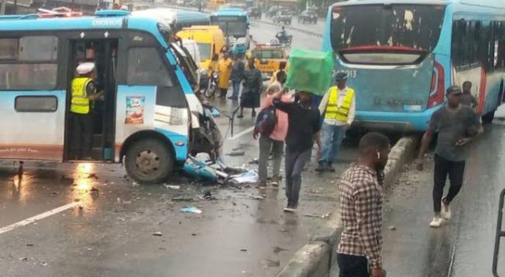 Many Injured As BRT Buses Collide In Lagos