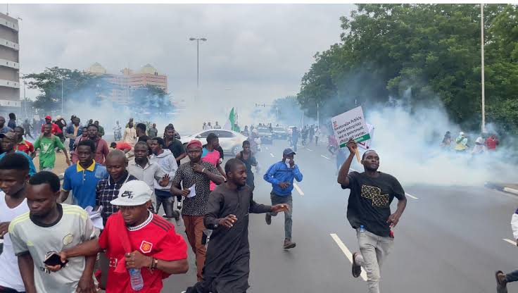 Protesters fire tear gas