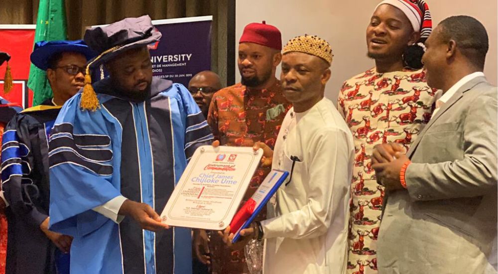 THE WHISTLER Publisher James Ume Bags Weldios University Honorary Doctorate Degree