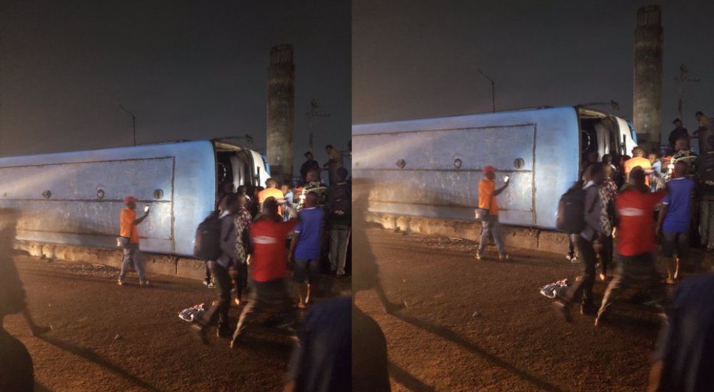 Ten Injured As BRT Bus Falls In Lagos