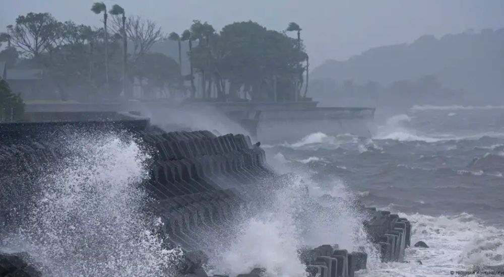 The Japan Meteorological Agency issued a high level warning for the Kagoshima prefecture of strong winds high waves and heavy rain