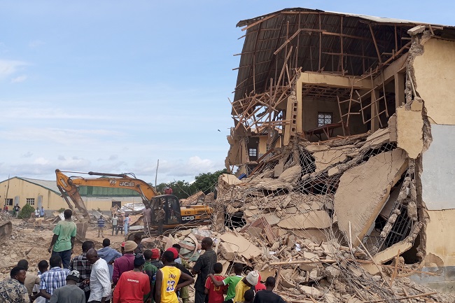 Trapped students were heard crying for help under the rubble after the Saint Academy school in Jos North district of Plateau State HighRes NigeriaAccidentSchool 5