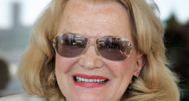 US actress Gena Rowlands smiles during a photocall at the Festival Palace as part of the 59th editio