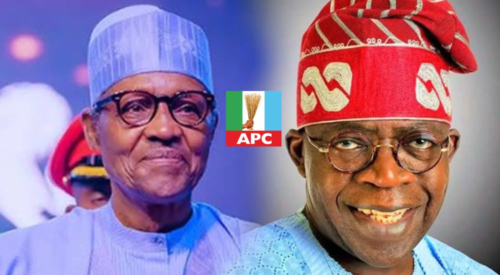 APC Presidents Muhammadu Buhari and Bola Ahmed Tinubu