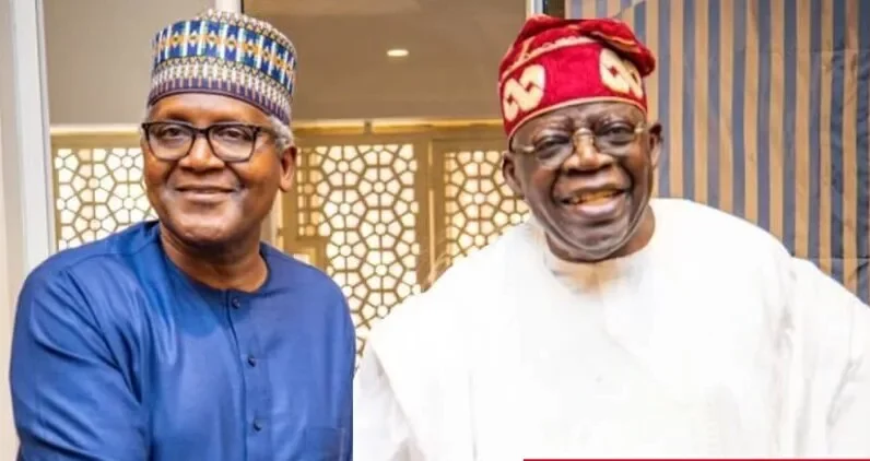 Aliko Dangote and President Bola Ahmed Tinubu e1705169925635.webp