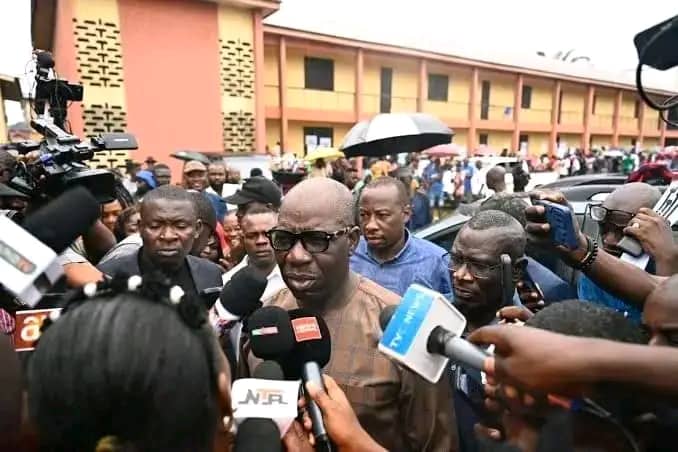 Edo governorship election: Drama as police, soldiers move Obaseki out of INEC office 