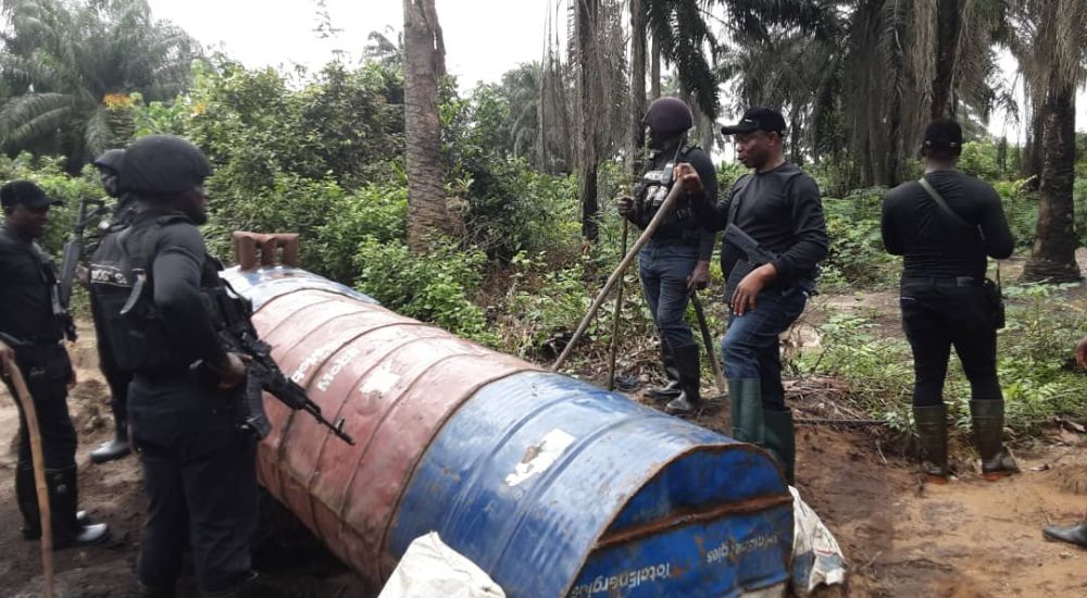 NSCDC Dismantles Reconstructed Illegal Refinery In Abia