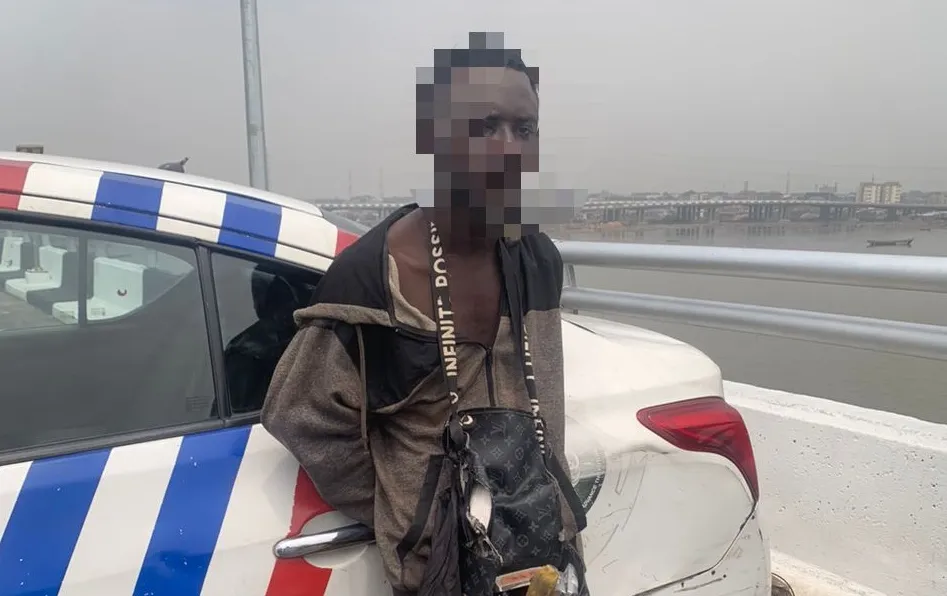 Police arrests suspected vandal on Third Mainland Bridge.webp