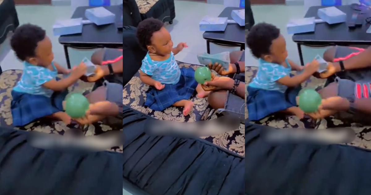 “Sisterhood is proud of you baby girl” – Little girl warms hearts, chooses money over apple (VIDEO)