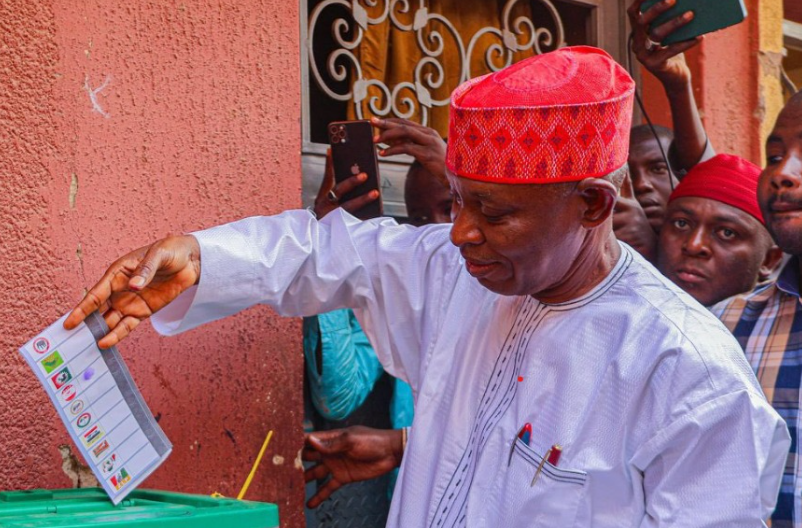 Kano State Governor Abba Yusuf casting his ballot