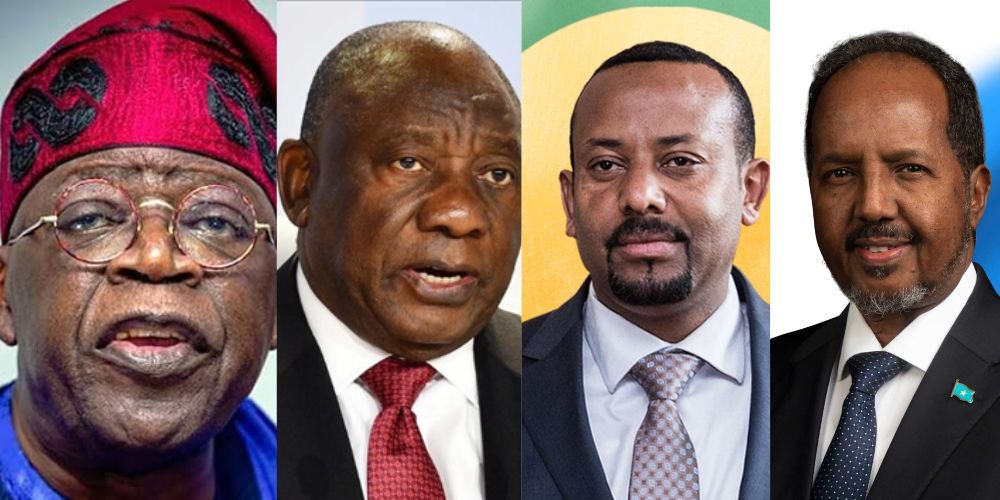 Nigerian President Bola Tinubu South African President Cyril Ramaphosa Ethiopian PM Abiy Ahmed and P