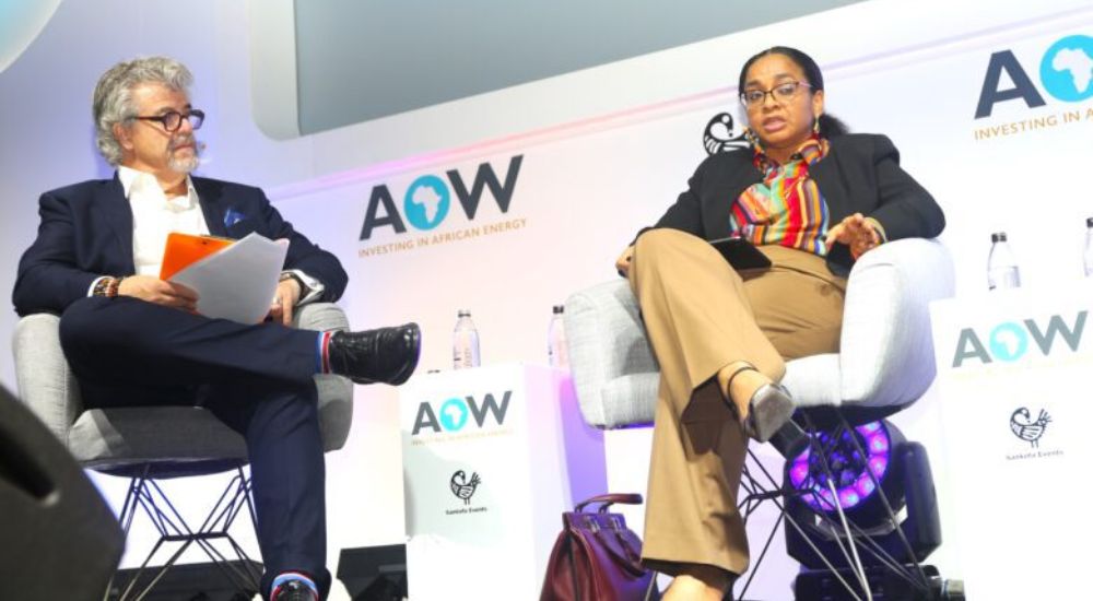 Seplat Energys Chief Financial Officer Mrs Eleanor Adaralegbe R at a panel discussion at the Africa