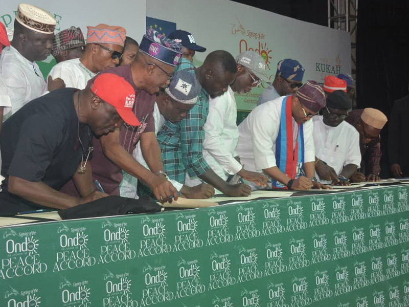 APC PDP Others Sign Peace Accord