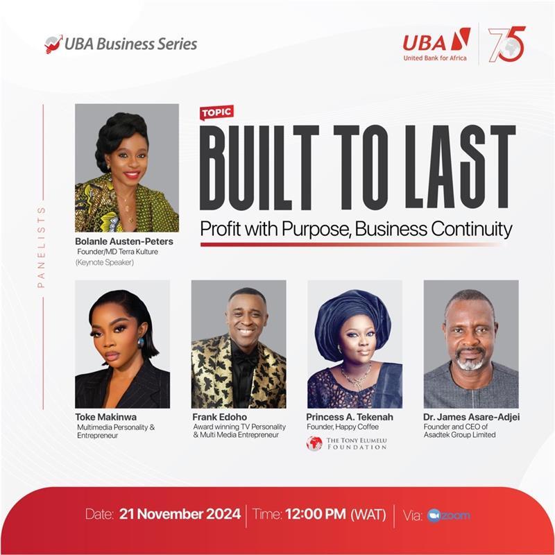 UBA to empower MSME’s with wealth management strategies at ‘Built to Last’ Series  