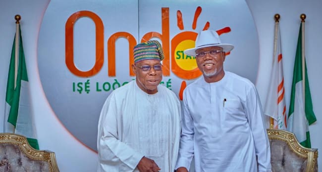 ONDO: Obasanjo visits Aiyedatiwa ahead of guber poll