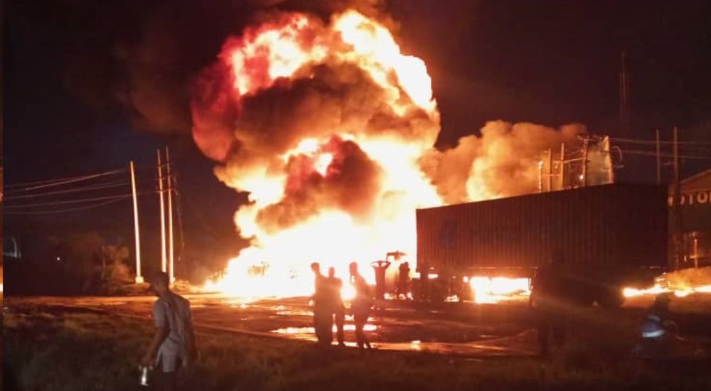 Tanker On Fire At Iganmu Bridge