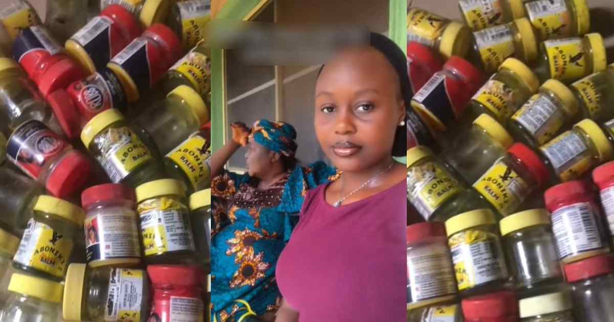 Lady displays a large collection of empty menthol bottles due to her mother’s addicti0n (WATCH)