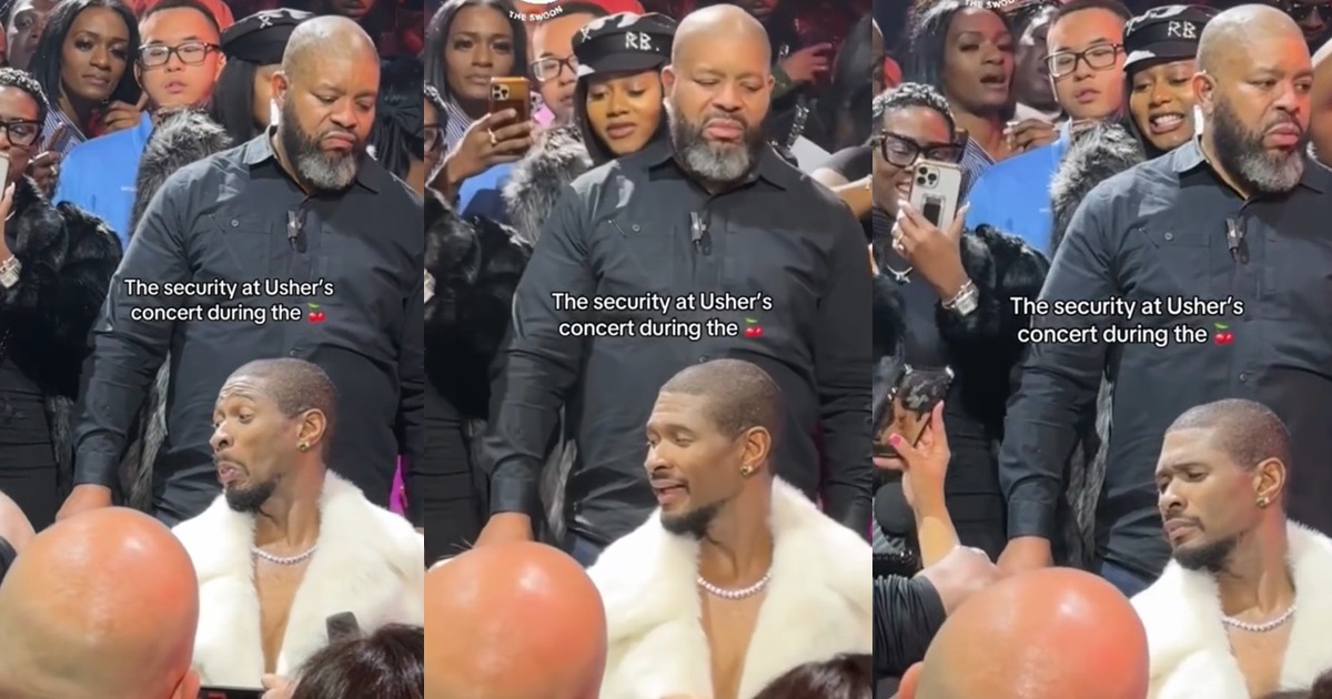 Security Guard’s D!sgusted Reaction at Usher’s Concert Goes Viral (WATCH)