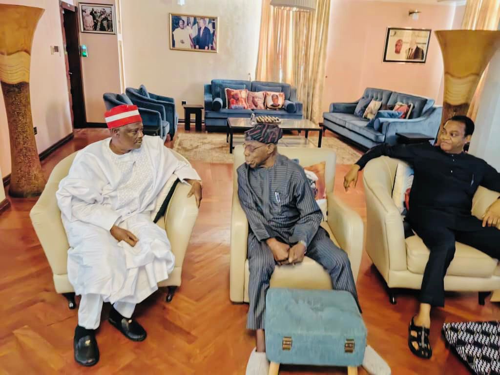 Kwankwaso, Donald Duke Meets Obasanjo, Discuss Nigeria’s Political Future