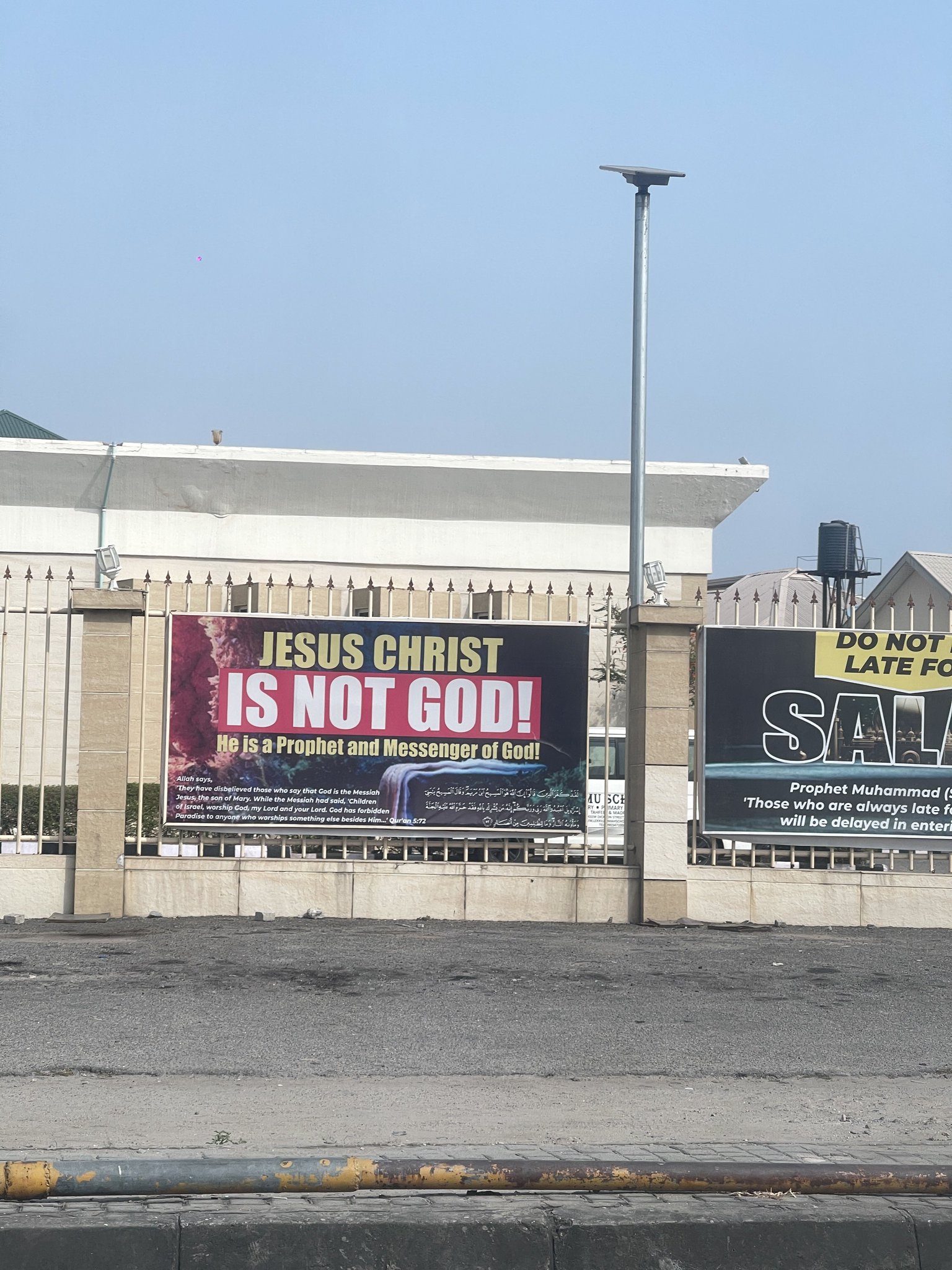 ‘Jesus Is Not God’ Banner at Lekki Central Mosque Sparks Outrage