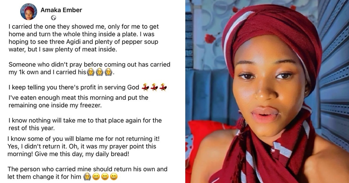 “You are a th!ef!” – Facebook lady faces outr@ge after sharing thanksgiving of how God changed the food she bought from 1k to 6k (IMAGES)