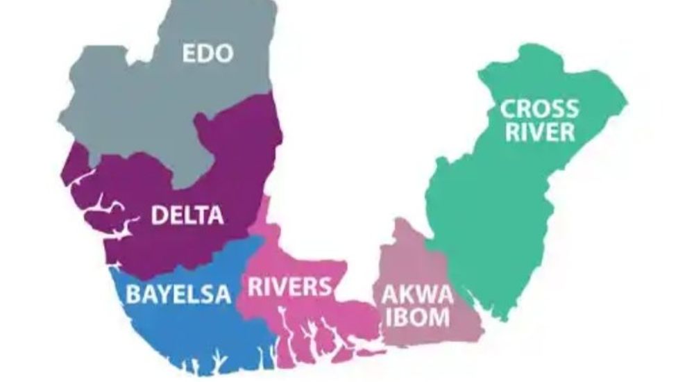 Map of South South Nigeria