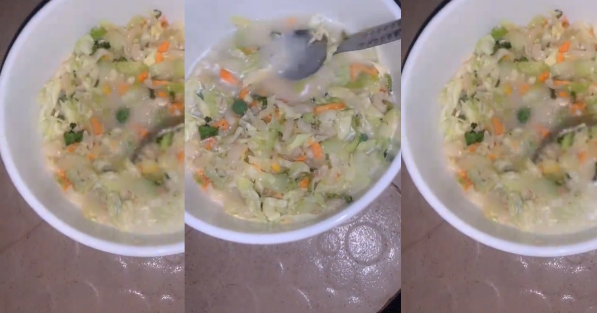 “put am inside fridge e go mould” – Lady receives watery salad from neighbour on New Year’s day (WATCH)