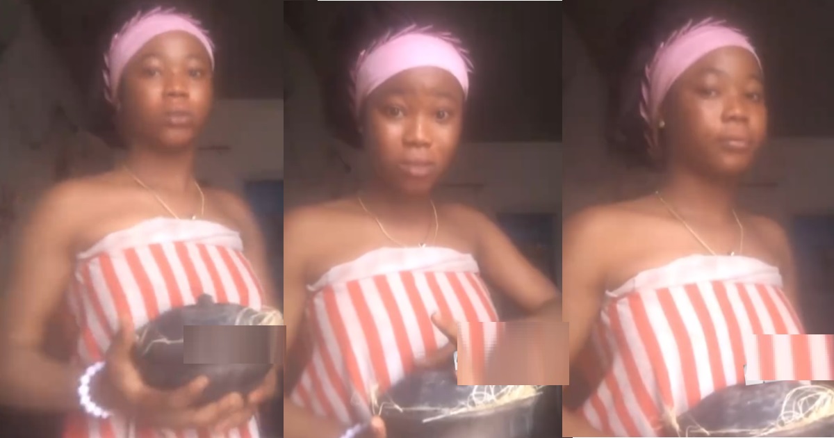 “R!tual na water: We go dey use ourselves now ni” – Lady takes precautions to counter recent r!tuals by Yah00 boys (VIDEO)