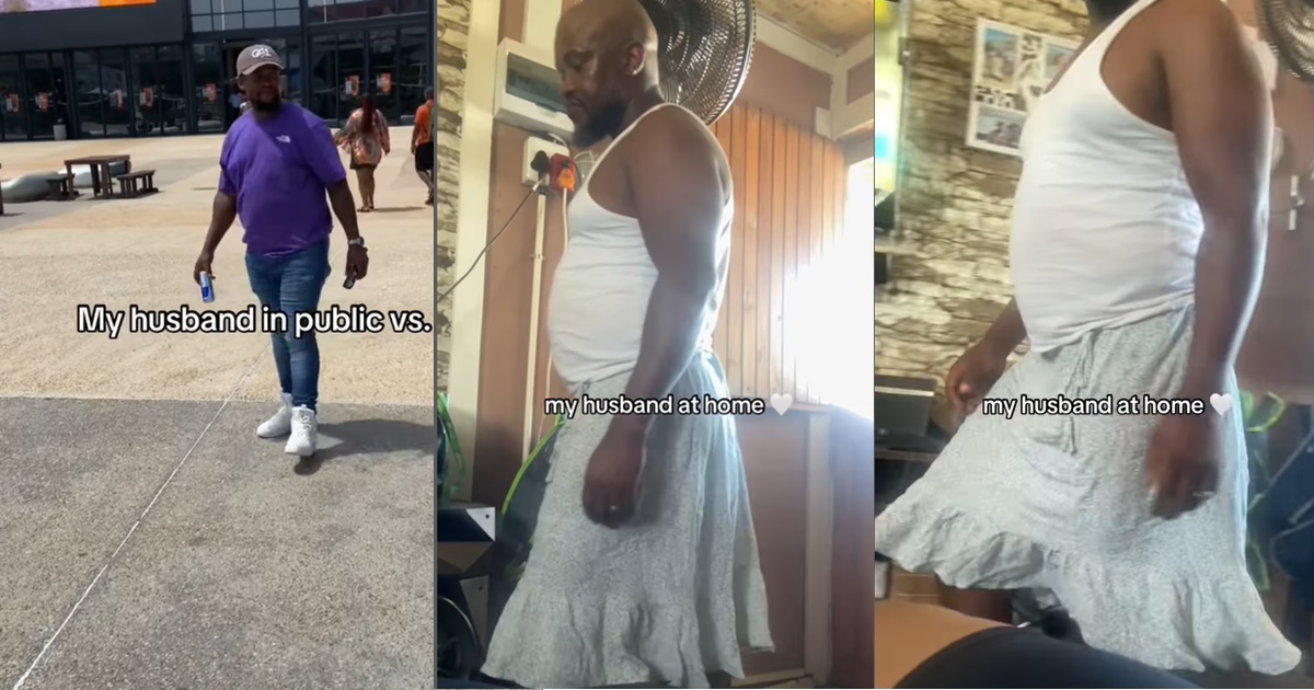 Wife reveals how her husband dresses in public versus at home (VIDEO)