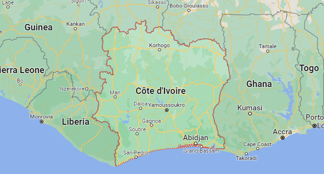 Cote dIvoire map Ivory Coast.webp