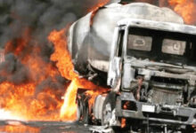 Fuel tanker explosion scene