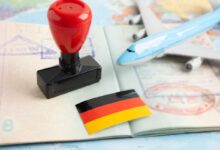 Germany Flag Passport and Visa Stamp