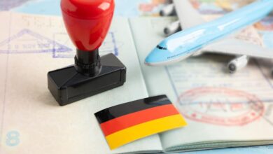 Germany Flag Passport and Visa Stamp