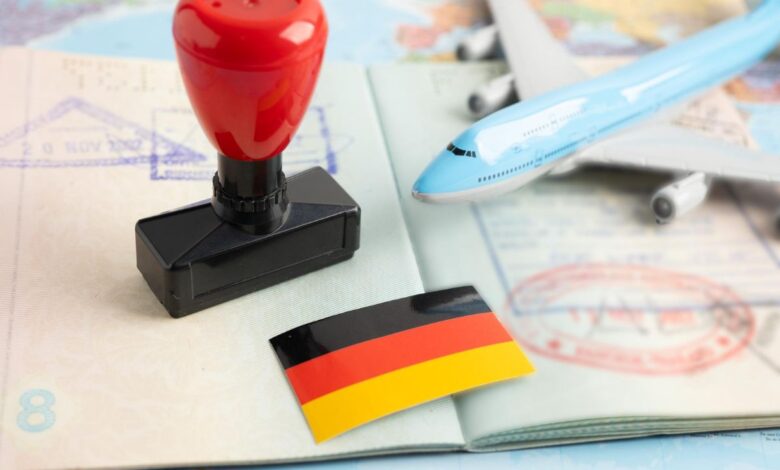 Germany Flag Passport and Visa Stamp