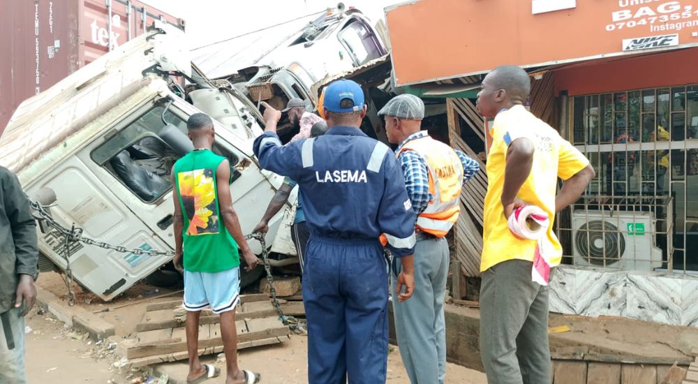 LASEMA officials at the accident scene