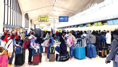 Nigerian returnees from the United State of America during their arrival at the Nnmadi Azikiwe Inter