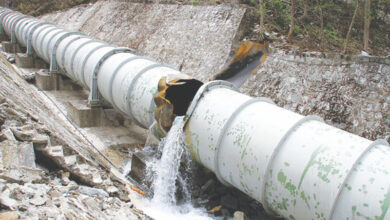 Photo of a vandalised pipeline