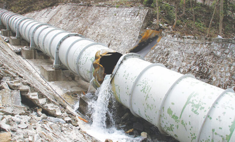 Photo of a vandalised pipeline