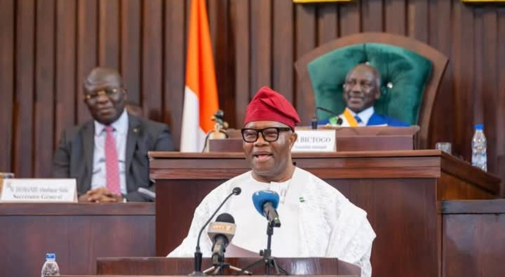 Senate President Godswill Akpabio addressing the Ivoirien Parliament 20250120 195202 0000