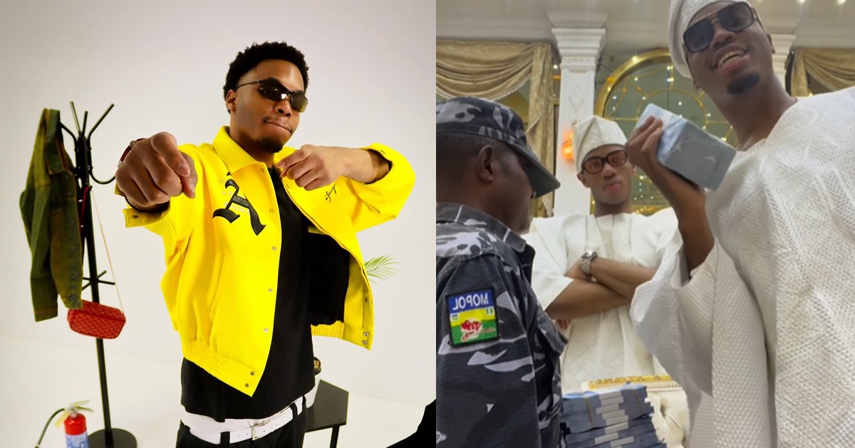 Billionaire son, Siraheem Okoya reacts after being critic!zed over a video of a policeman holding bundles of cash for him (WATCH)