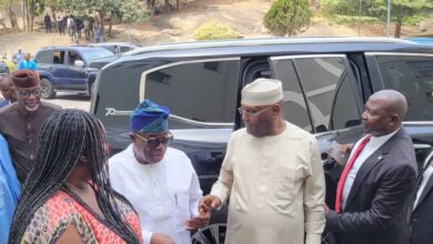 Atiku Tambuwal Imoke meet Obasanjo in Abeokuta 1008x630