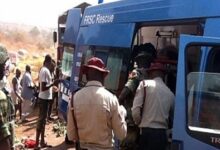 FRSC rescue team at a road accident scene