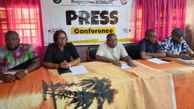 Members of the coalition during the press briefing in Awka.on Monday 992x630