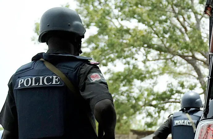 Some Nigerian Police personnel on duty.webp