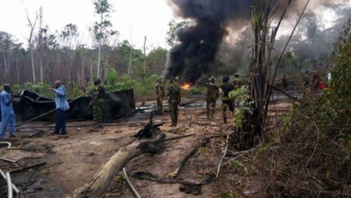 The destroyed camp in Edo State