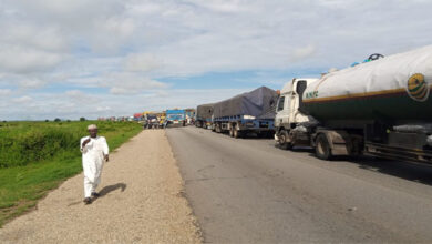 The protesting tanker drivers